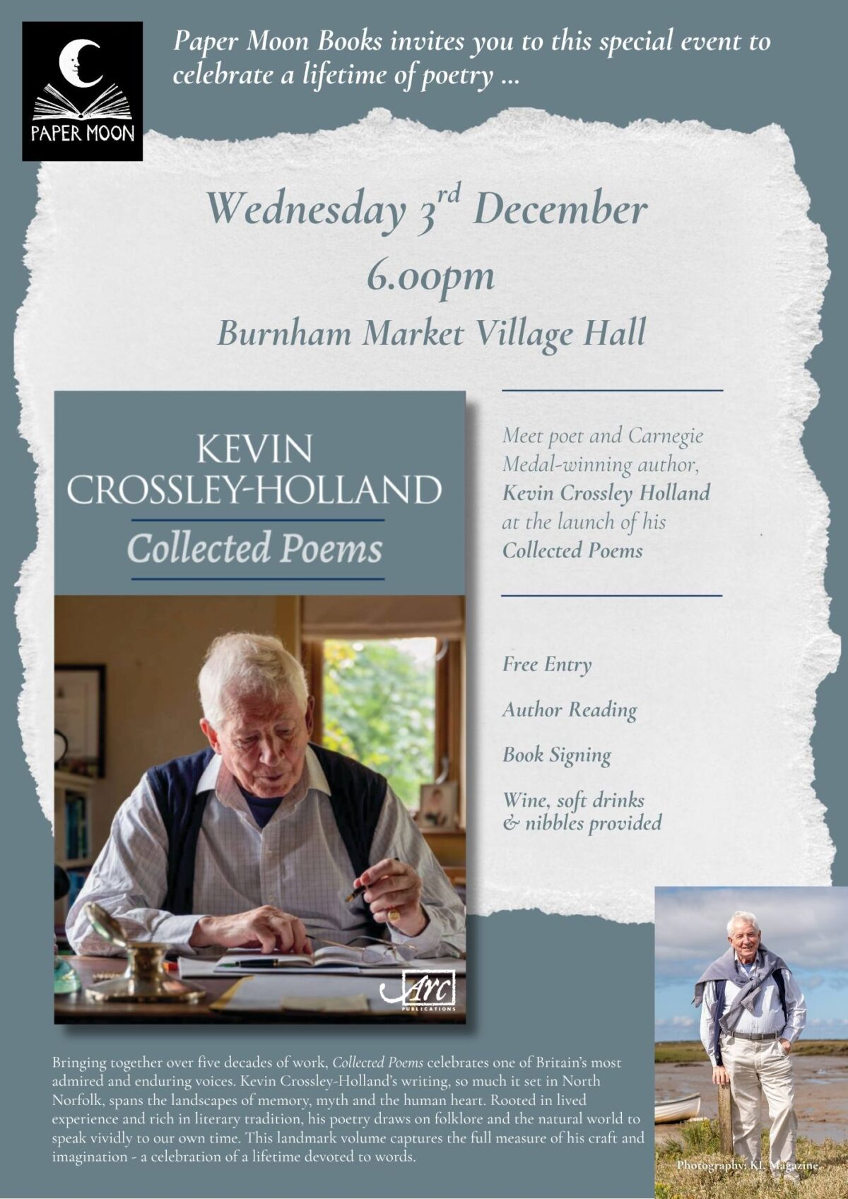 North Norfolk Launch Event for Kevin Crossley-Holland’s Collected Poems
