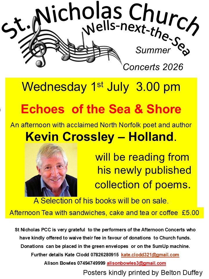 Kevin Crossley-Holland to Appear at St Nicholas Church Summer Concert Series